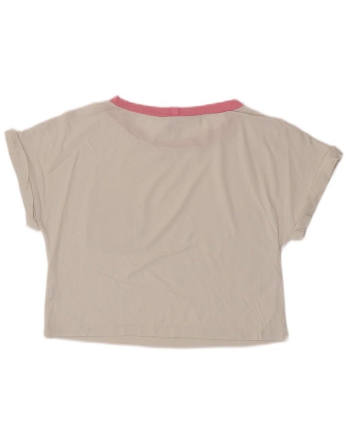 BENETTON pentru femei Peanuts Crop Tricou Top UK 6 XS Bumbac alb