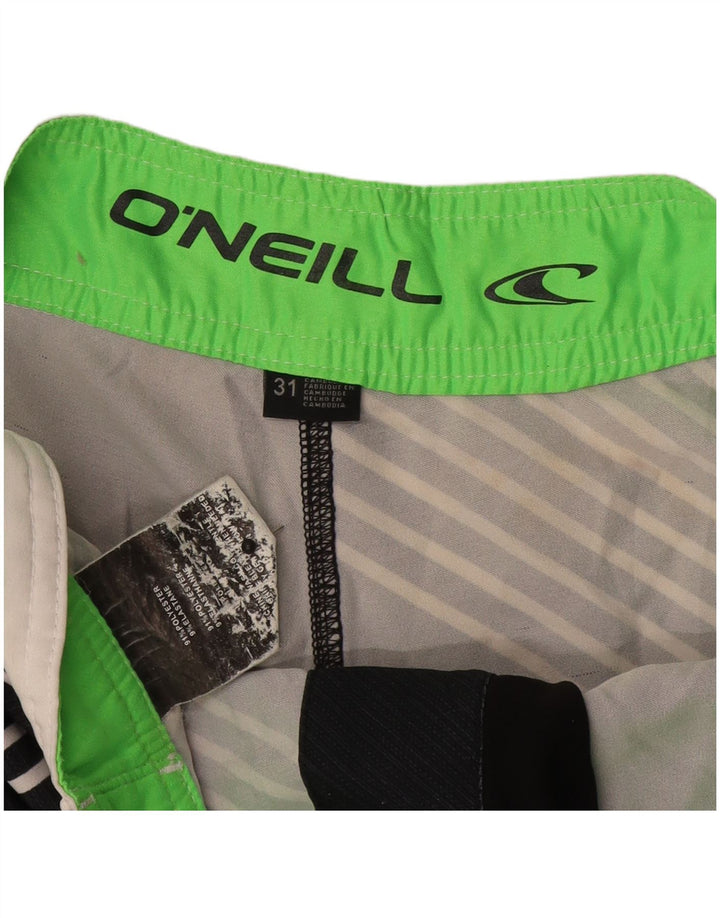 Pantaloni scurți de înot grafic O'Neill pentru bărbați, poliester cu dungi negre medii