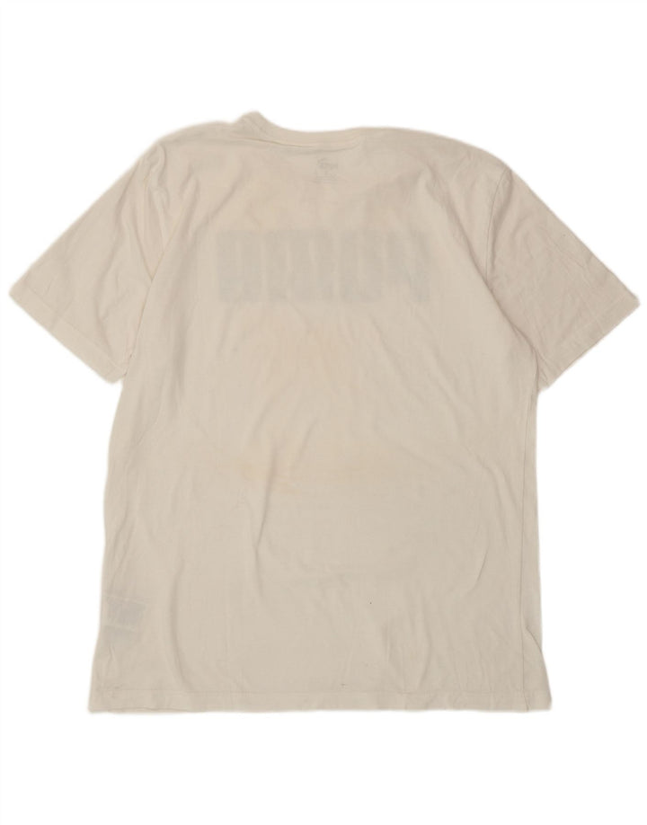 Tricou grafic PUMA pentru bărbați Top mediu din bumbac alb