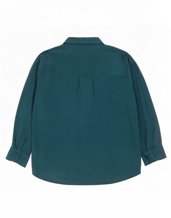 Bluză cămașă supradimensionată pentru femei Zara cu mâneci 3/4 UK 6 XS Viscoză verde