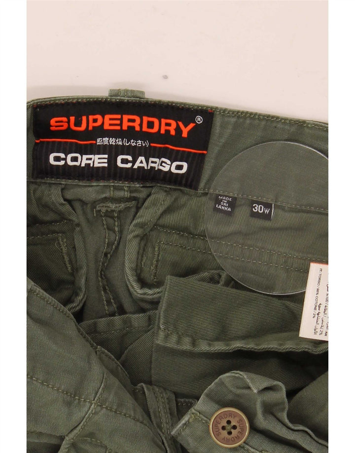 Pantaloni scurți cargo Superdry pentru bărbați W30, bumbac verde mediu