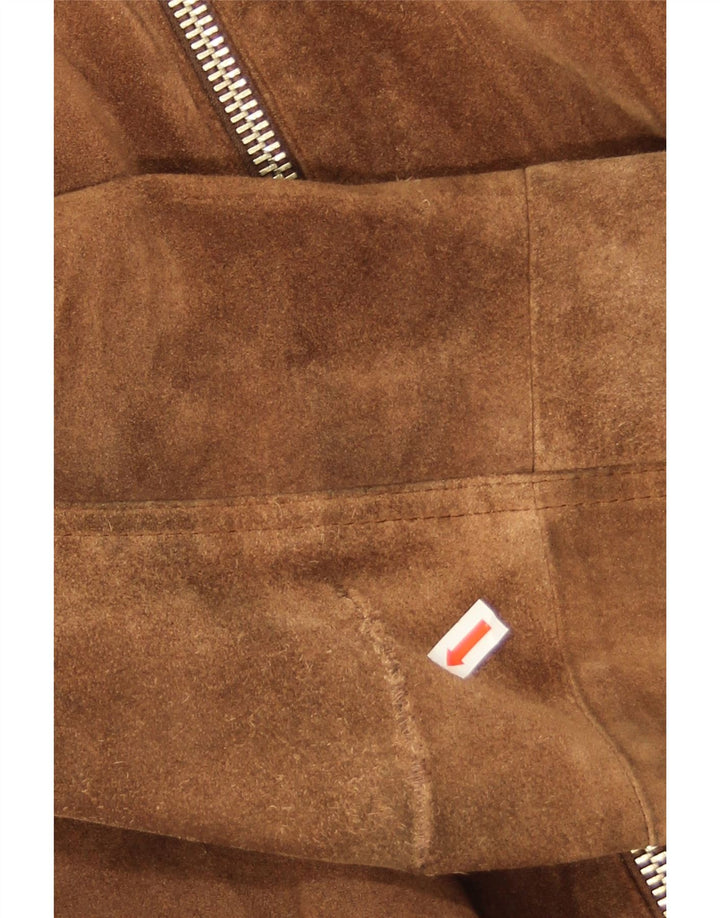 Jachetă din piele de căprioară pentru bărbați vintage UK 38 din piele maro medie