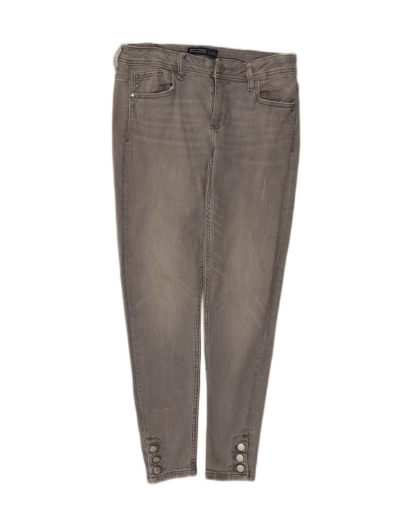 Zara femei Z1975 blugi skinny EU 38 mic W28 L27 bumbac gri