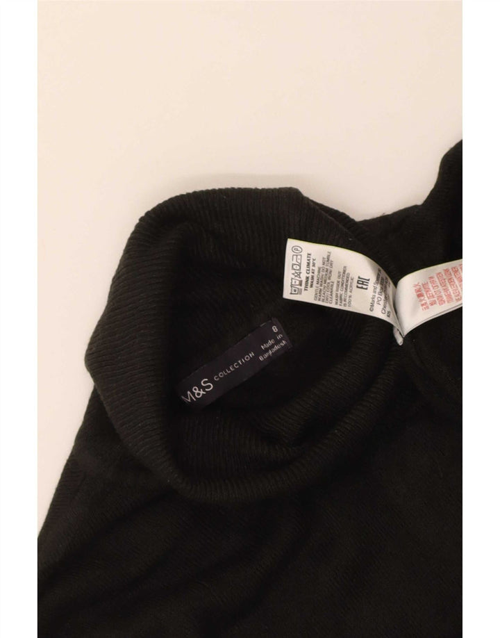 Marks & Spencer Pulover cu gât rulat pentru femei UK 8 Small Negru Acrilic