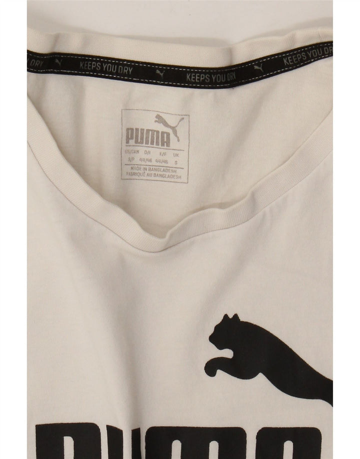 PUMA Mens Graphic T-Shirt Top Small White Cotton Vintage Puma and Second-Hand Puma from Messina Hembry 
