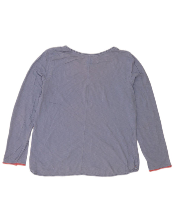 White Stuff Top pentru femei cu mânecă lungă UK 12 Medium Blue Pete Bumbac