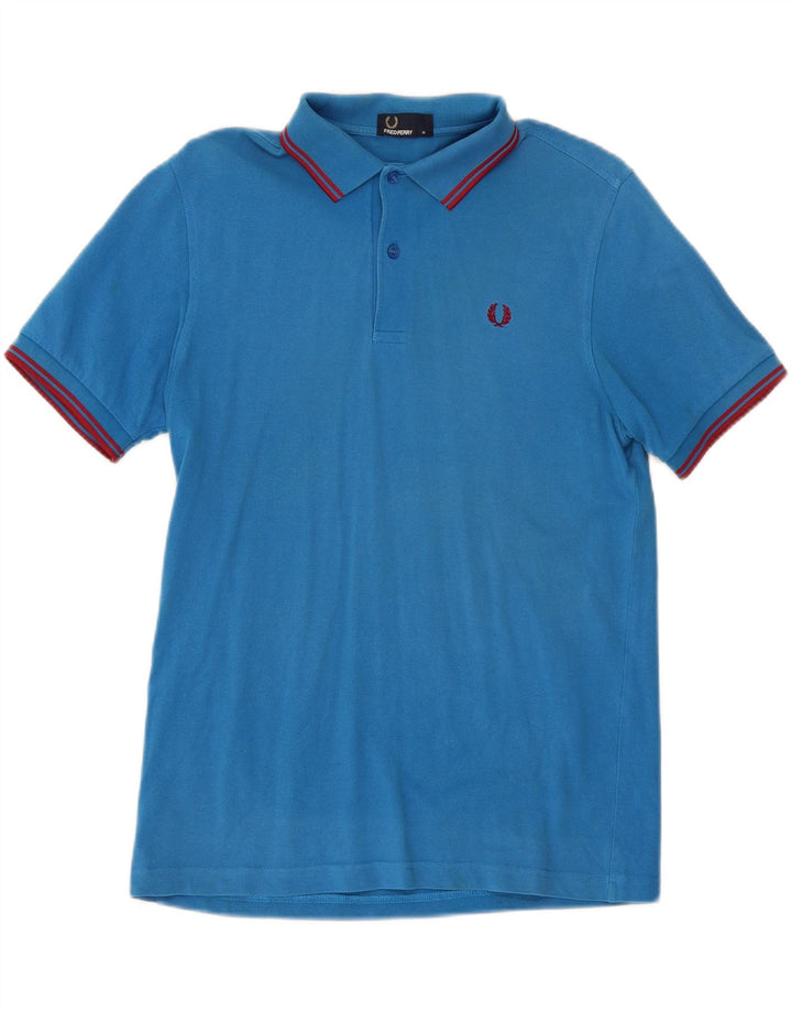 Cămașă polo Fred Perry pentru bărbați, bumbac cu dungi albastre medii