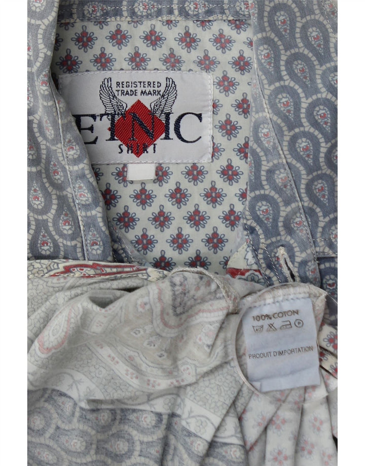 Cămașă Bărbați VINTAGE Bumbac Floral Albastru Mediu
