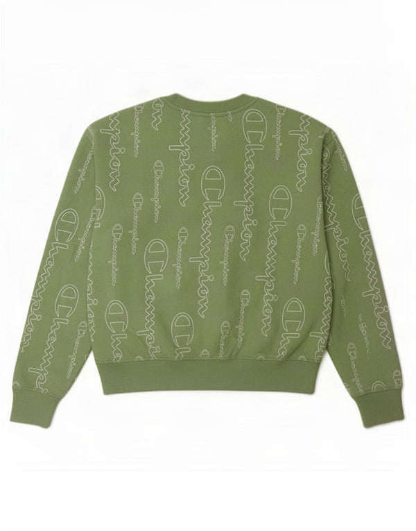 Pulover cu grafic pentru femei Champion UK 14 Bumbac verde mediu