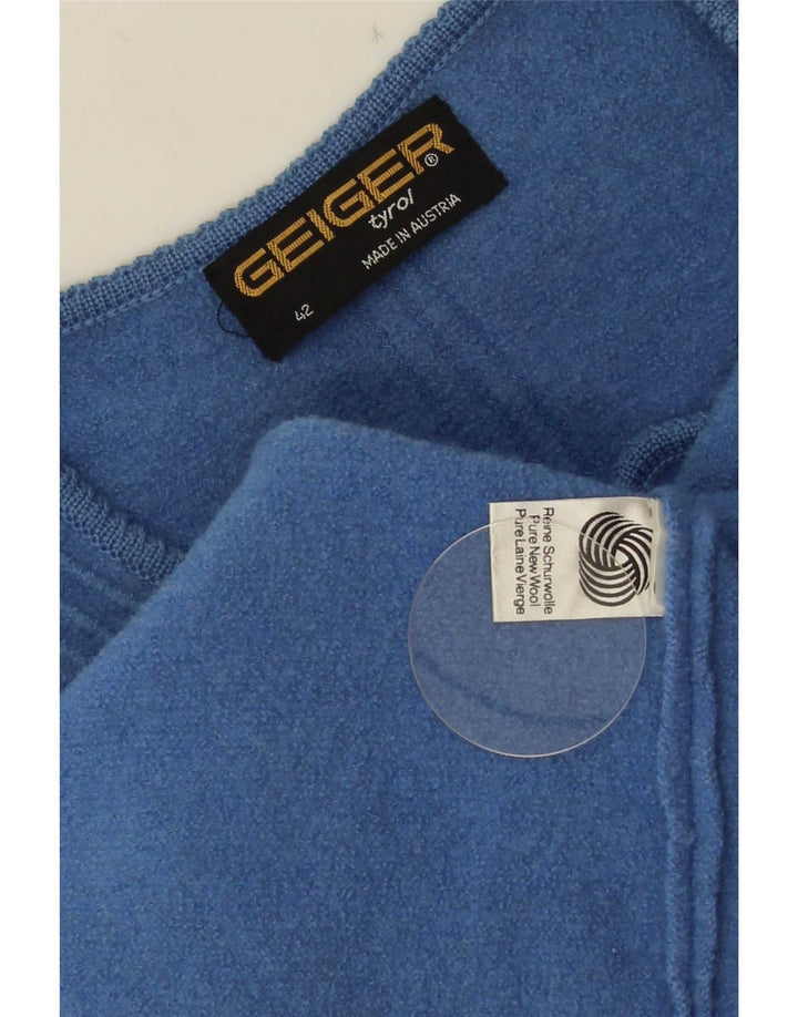Geiger Gilet Crop pentru Damă EU 42 Mare Lână Nouă Albastră