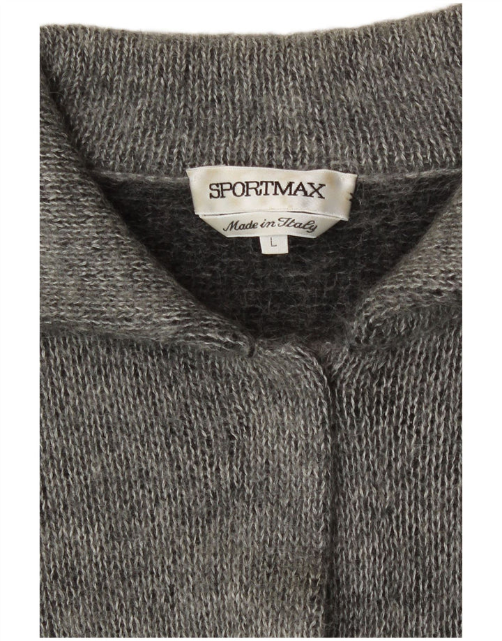 Pulover cardigan pentru femei Sportmax UK 16 mare gri