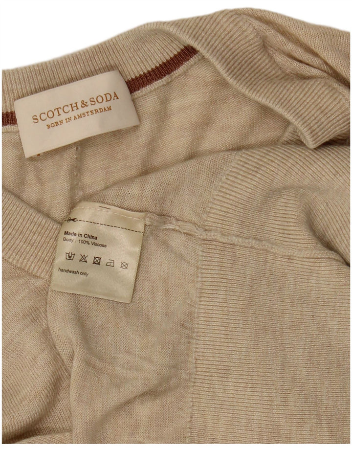 Pulover cu decolteu în V pentru femei SCOTCH & SODA UK 14 Medium Bej Viscoză