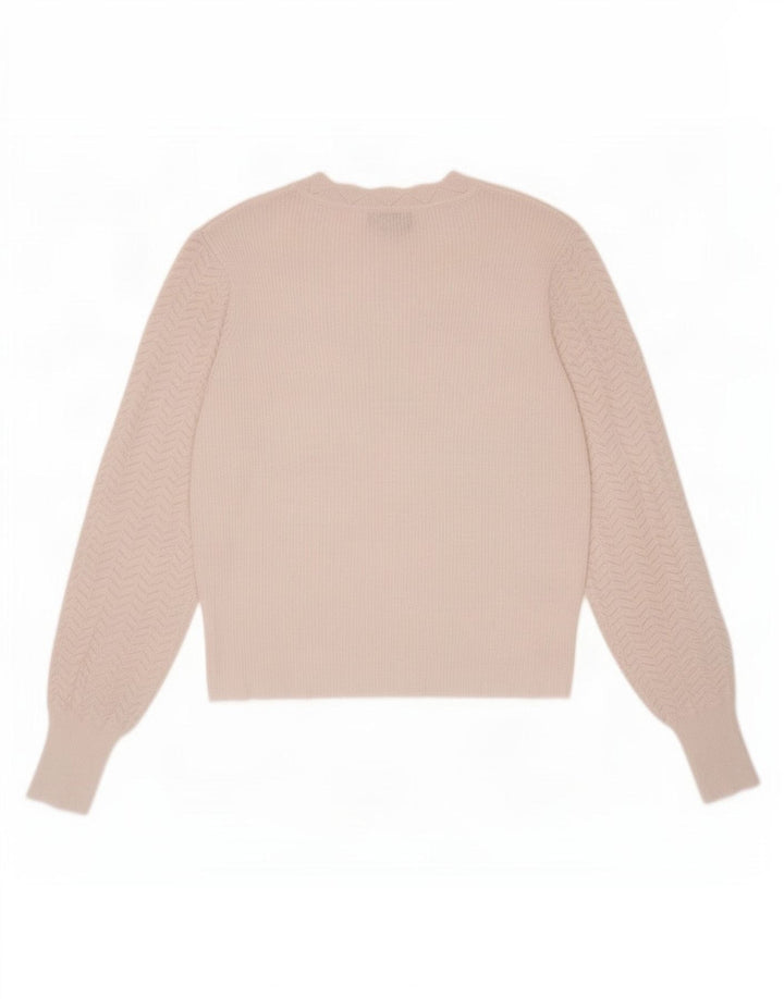 Pulover Oasis pentru femei cu decolteu rotund din poliester alb mediu UK 12
