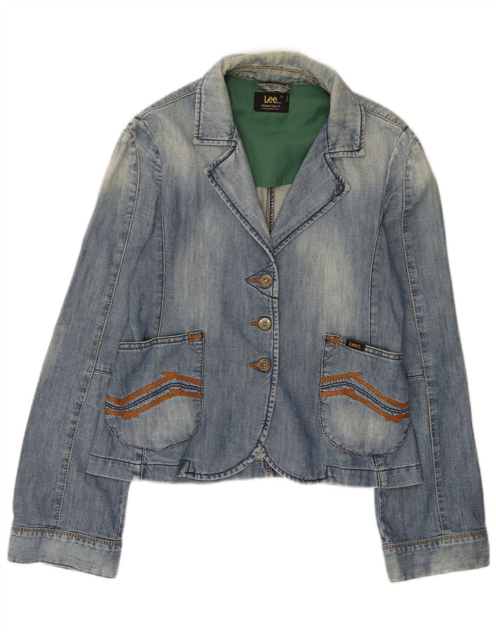 Jachetă Lee pentru femei din denim cu 3 nasturi, UK 10, bumbac albastru mic