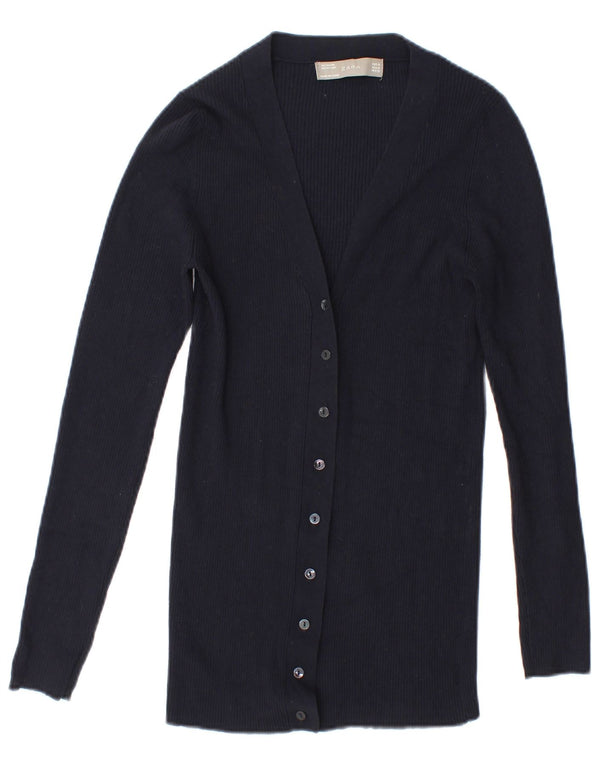 Pulover cardigan pentru femei Zara UK 14 Medium Bleumarin