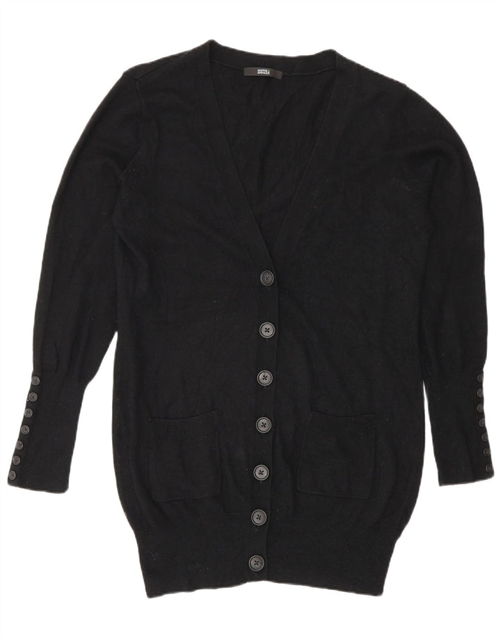 Pulover cardigan cu paragate pentru femei Marks & Spencer UK 12 Medium Black Viscose