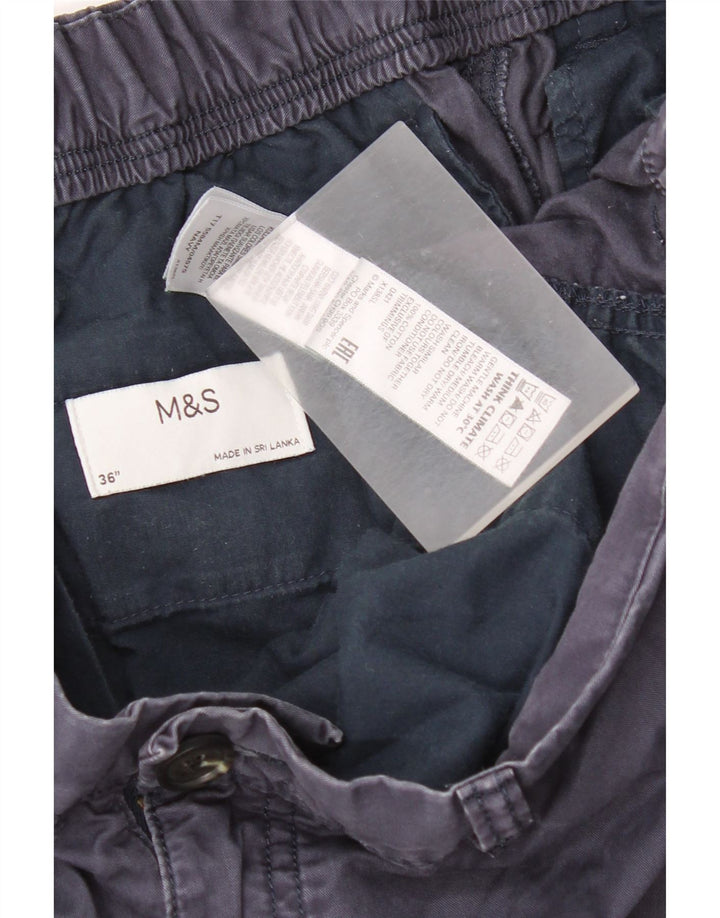 Pantaloni scurți chino pentru bărbați Marks & Spencer W36, mari, albastru, bumbac