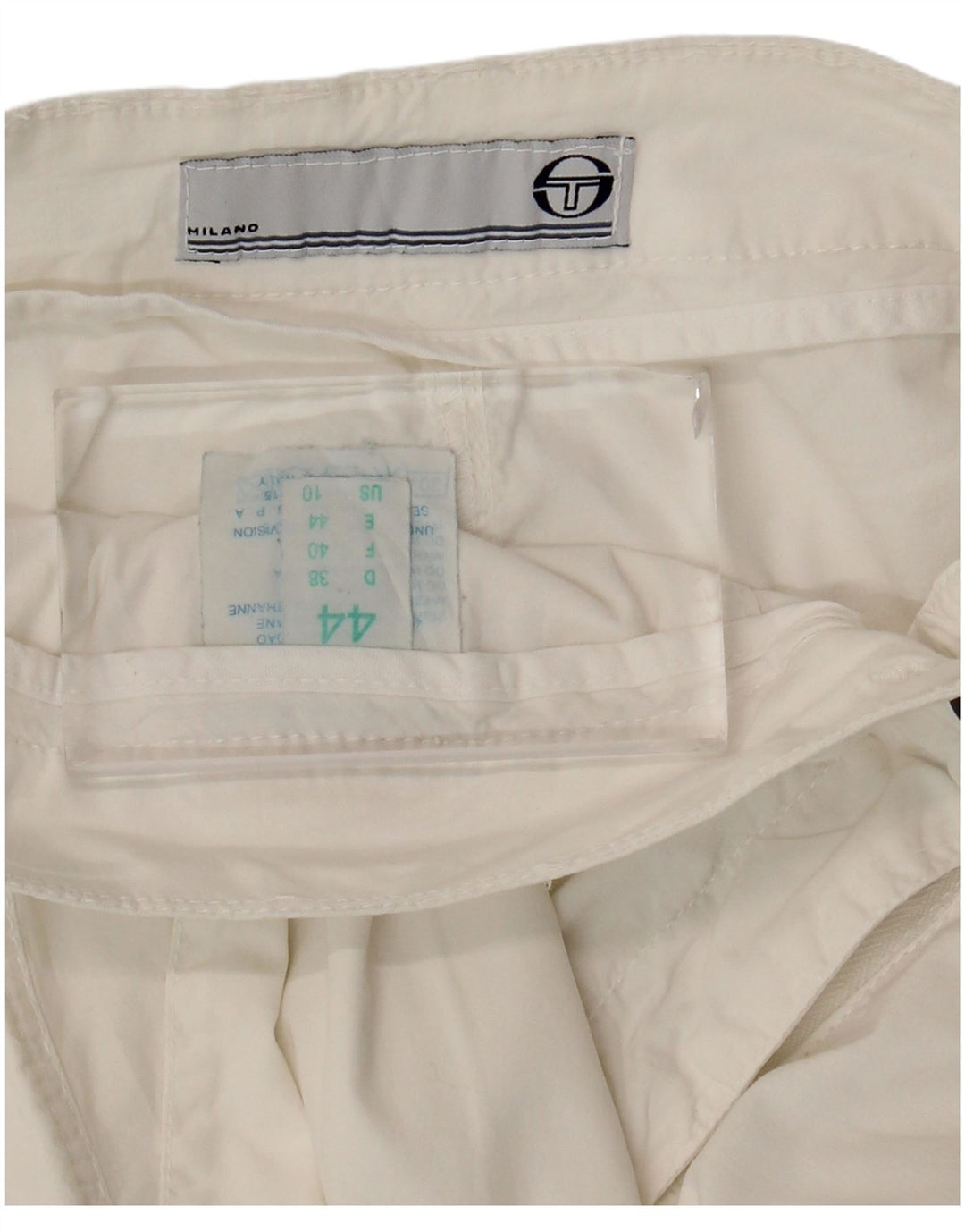 Sergio Tacchini Pantaloni Chino Drepți Femei IT 44 Medium L30 L27 Alb
