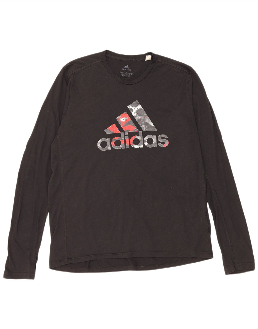 Adidas Aeroready Graphic Top cu mânecă lungă, mare, negru, poliester