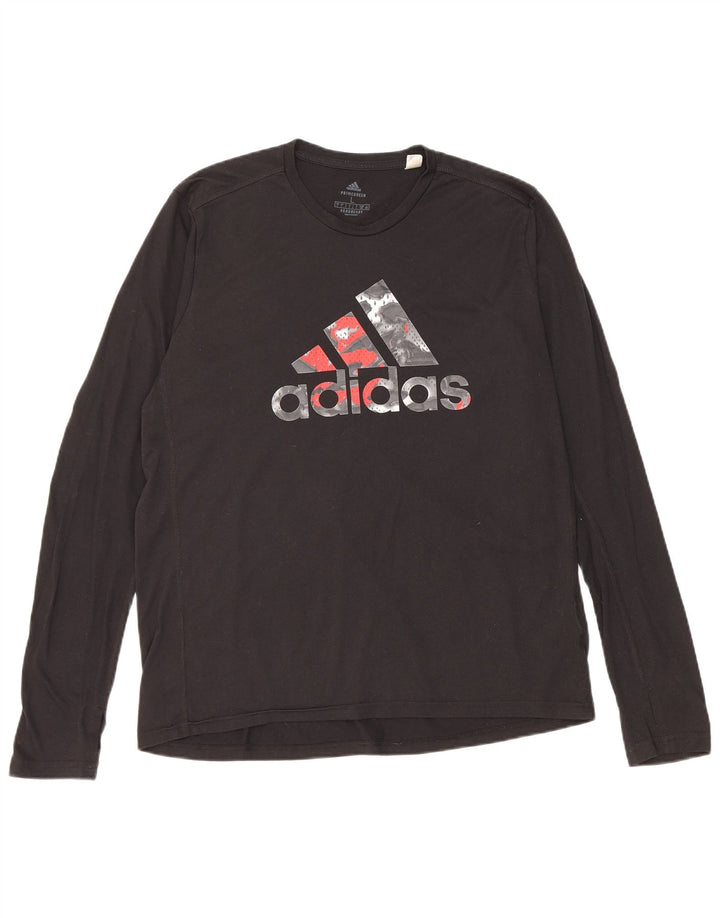 Adidas Aeroready Graphic Top cu mânecă lungă, mare, negru, poliester
