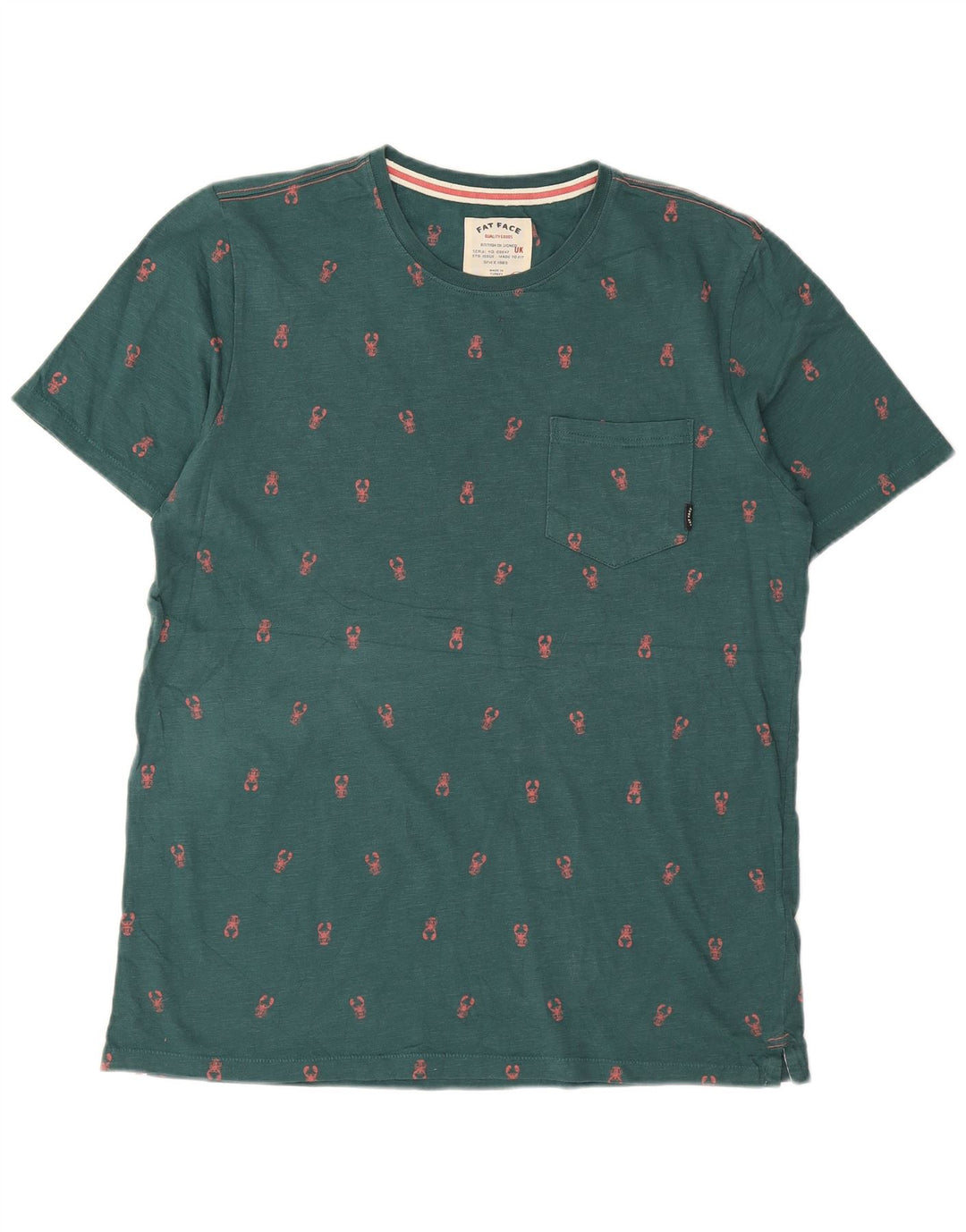Tricou pentru bărbați Fat Face Top mare bumbac cu pete verzi