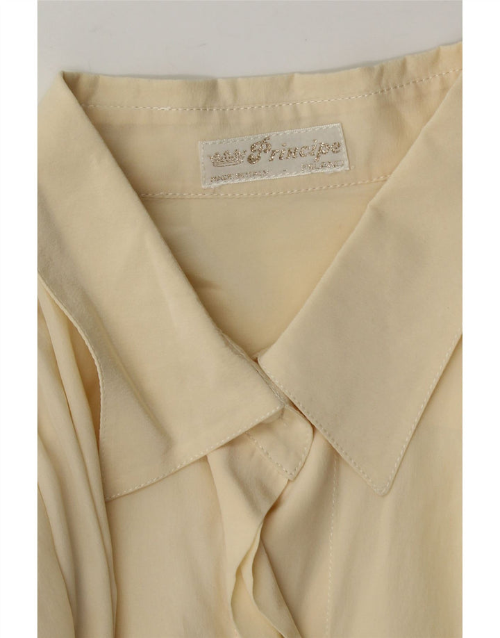 PRINCIPE Womens Oversized Shirt Blouse UK 18 XL Beige Vintage Principe and Second-Hand Principe from Messina Hembry 
