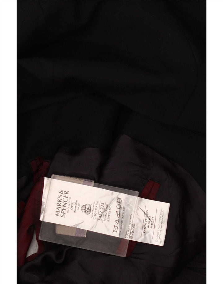 Sacou Marks & Spencer pentru bărbați, cu 3 nasturi, Marea Britanie 38, lână nouă, albastru bleumarin mediu