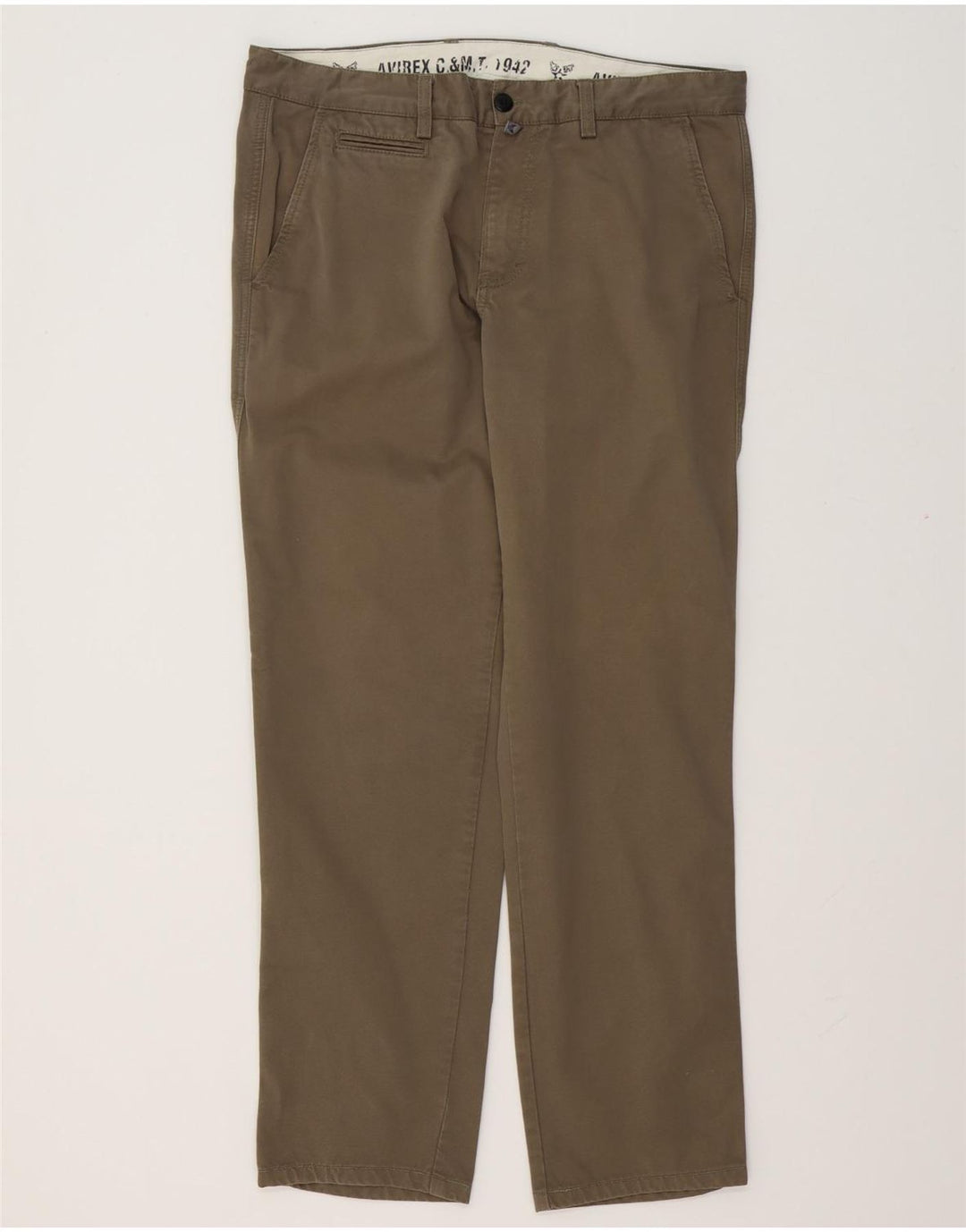 Pantaloni chino drept bărbați Avirex L36 L32 bumbac kaki