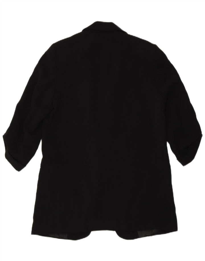Jachetă pentru femei Zara cu mâneci 3/4 deschise, UK 10, poliester negru mic