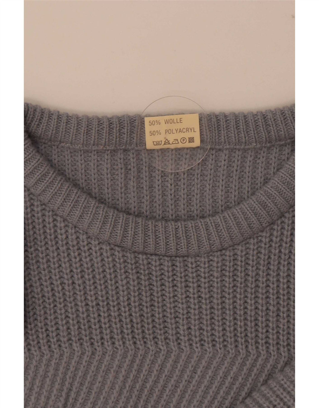 Pulover vintage pentru bărbați cu gât roșu IT 50/52 Lână mare, gri