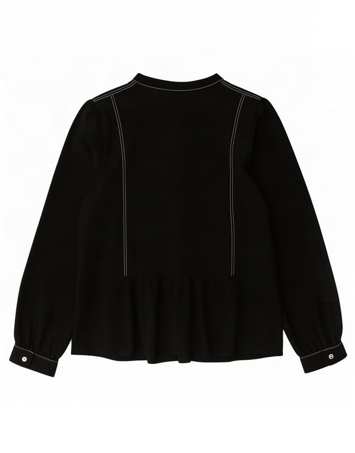 Bluză cu mânecă lungă pentru femei Marks & Spencer UK 16 Poliester negru mare