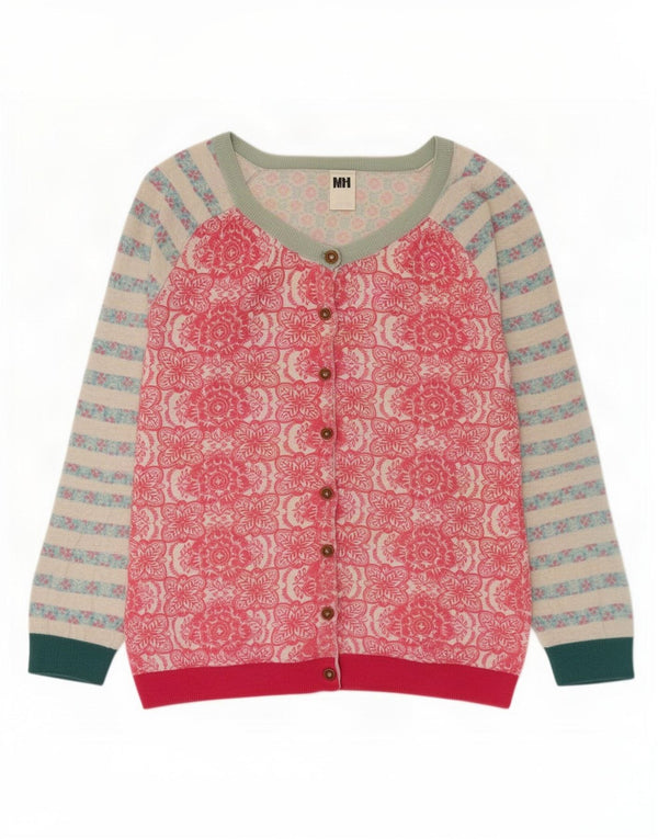 Pulover cardigan crop pentru femei White Stuff UK 10 Bumbac floral roz mic