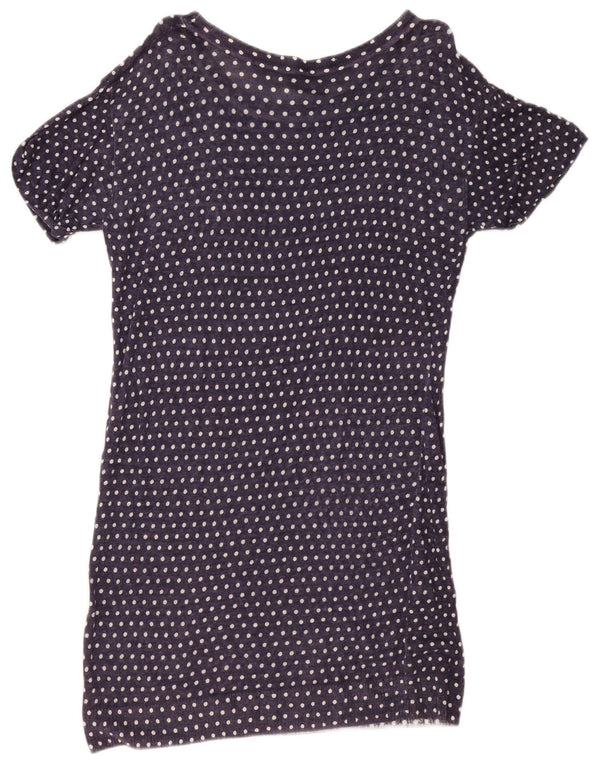 Rochie tricou pentru femei Jigsaw UK 14 Medium Bleumarin In buline