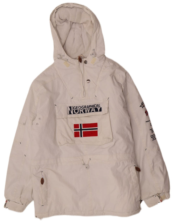 Jachetă Anorak grafică pentru bărbați Geographical Norway UK 42 XL Alb
