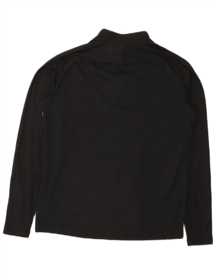 Top de trening pentru bărbați Dri Fit, cu fermoar și gât, negru, colorblock