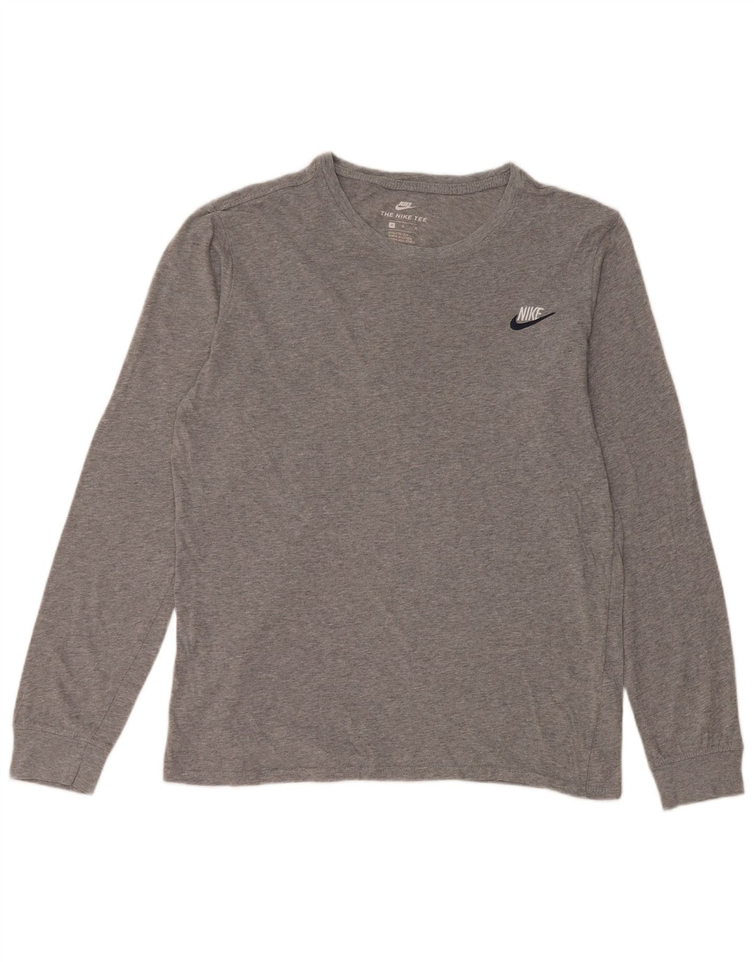 Tricou cu mânecă lungă Nike pentru bărbați, din bumbac, gri mediu