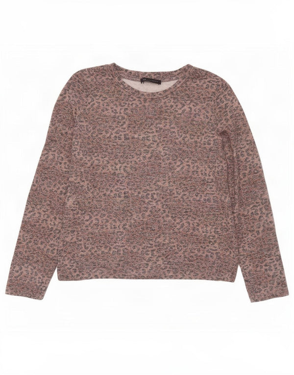 Marks & Spencer Top pentru femei cu mânecă lungă UK 12 Medium Brown Animal Print