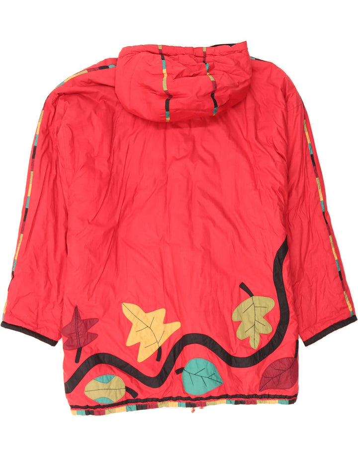 VINTAGE Womens Graphic Hooded Padded Coat Size 20 2XL Red Vintage Vintage and Second-Hand Vintage from Messina Hembry 