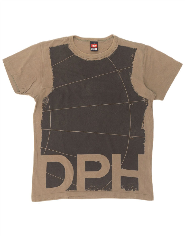 Tricou grafic pentru bărbați Diesel Top Mediu Kaki Bumbac color bloc