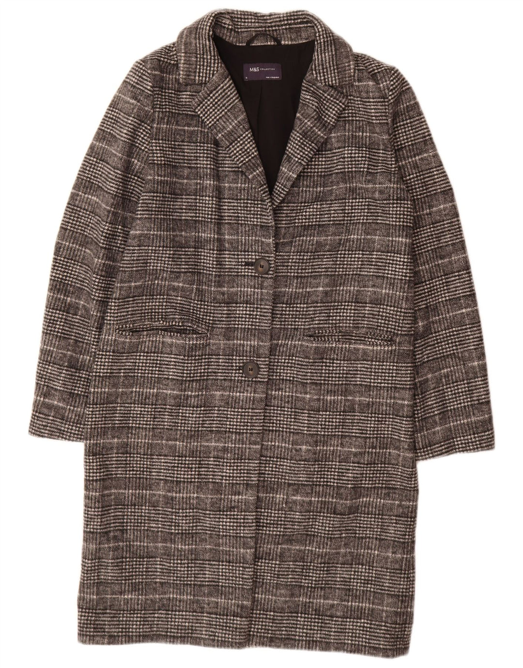 Pardesiu supradimensionat pentru femei Marks & Spencer UK 10 Small Black Check