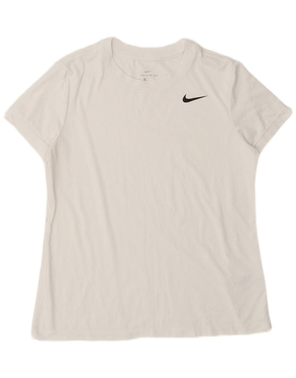 Tricou pentru femei Dri Fit NIKE Top UK 14 Poliester alb mediu