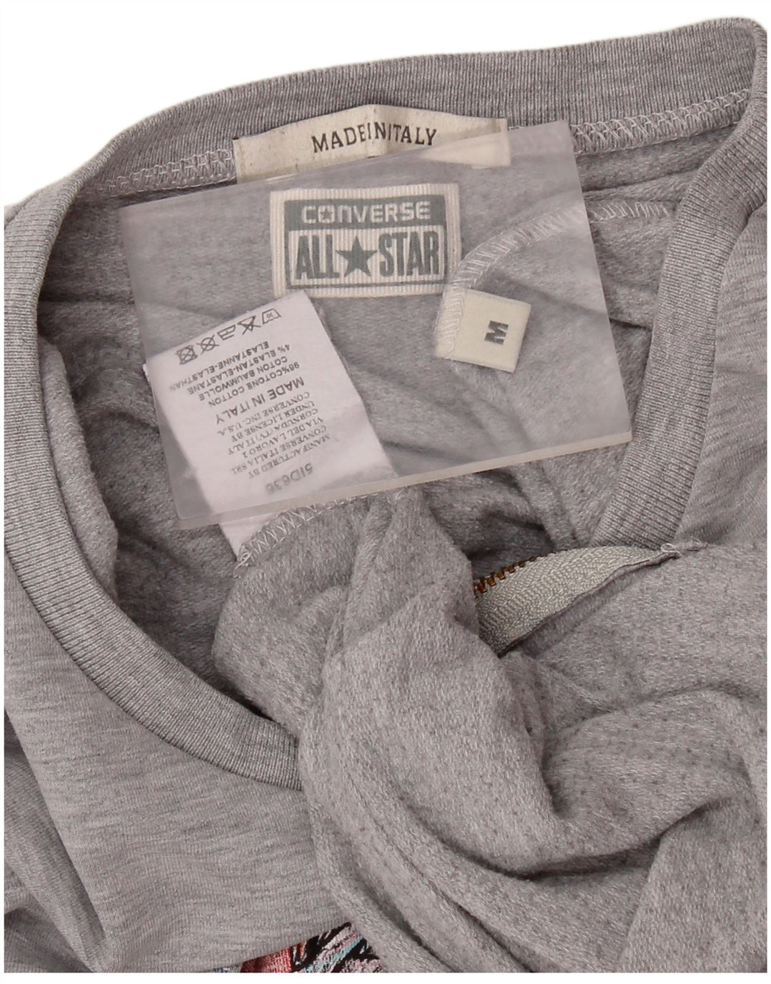 Pulover de hanorac grafic CONVERSE pentru femei UK 14 bumbac gri mediu