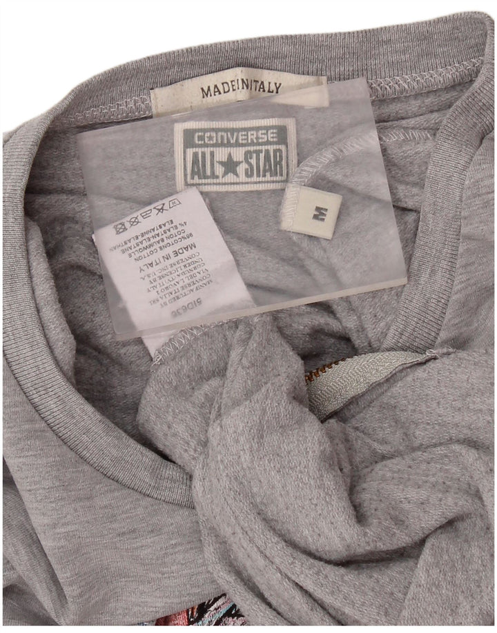 Pulover de hanorac grafic CONVERSE pentru femei UK 14 bumbac gri mediu