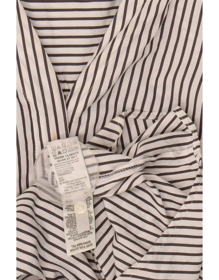 Cămașă pulover pentru femei Marks & Spencer UK 16 mare bumbac cu dungi albe