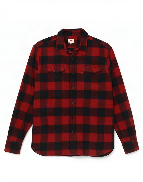 Cămașă de flanel pentru bărbați Levi's, bumbac vichy roșu mediu