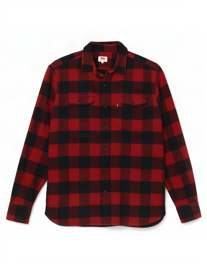 Cămașă de flanel pentru bărbați Levi's, bumbac vichy roșu mediu