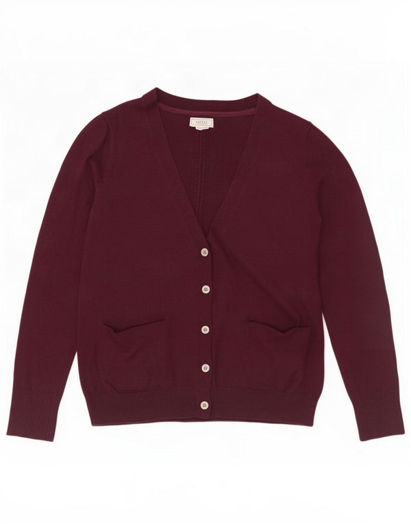 Pulover cardigan pentru femei Fat Face UK 12 Medium Burgundy Poliester