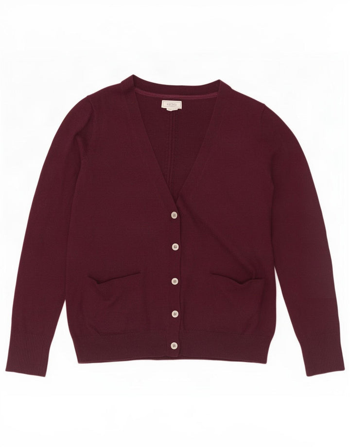 Pulover cardigan pentru femei Fat Face UK 12 Medium Burgundy Poliester