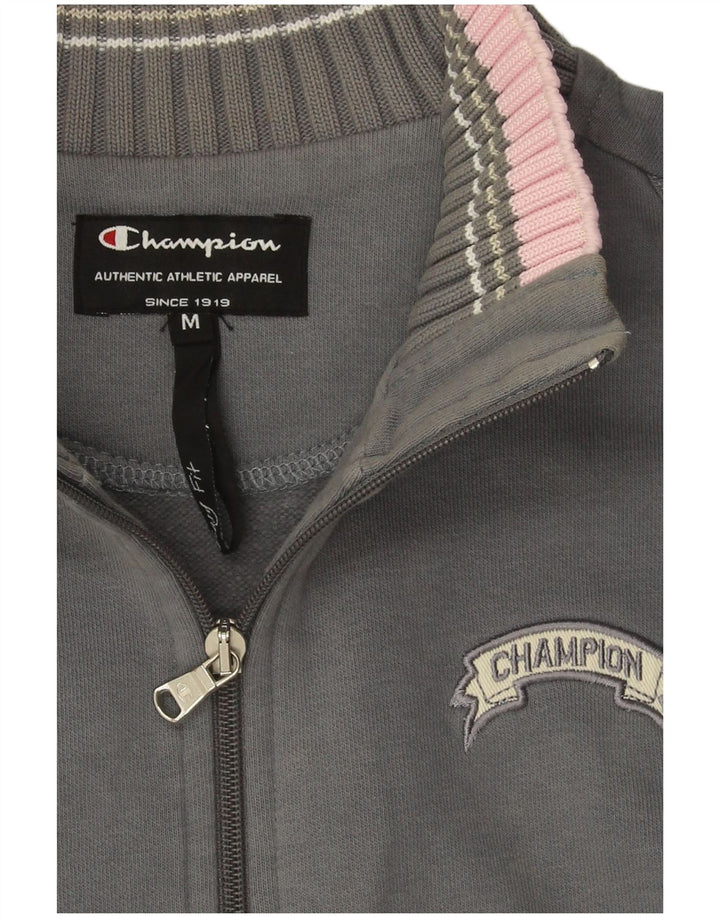 Jachetă de trening pentru femei Champion UK 14, bumbac color bloc, gri mediu