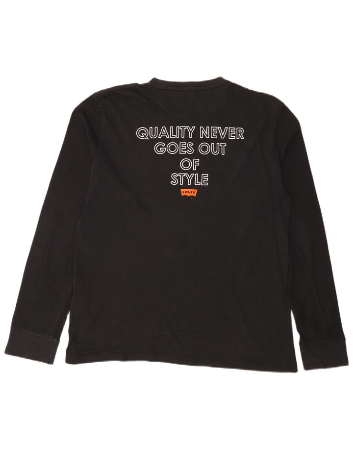 Bluză cu mânecă lungă Levi's pentru bărbați, bumbac negru